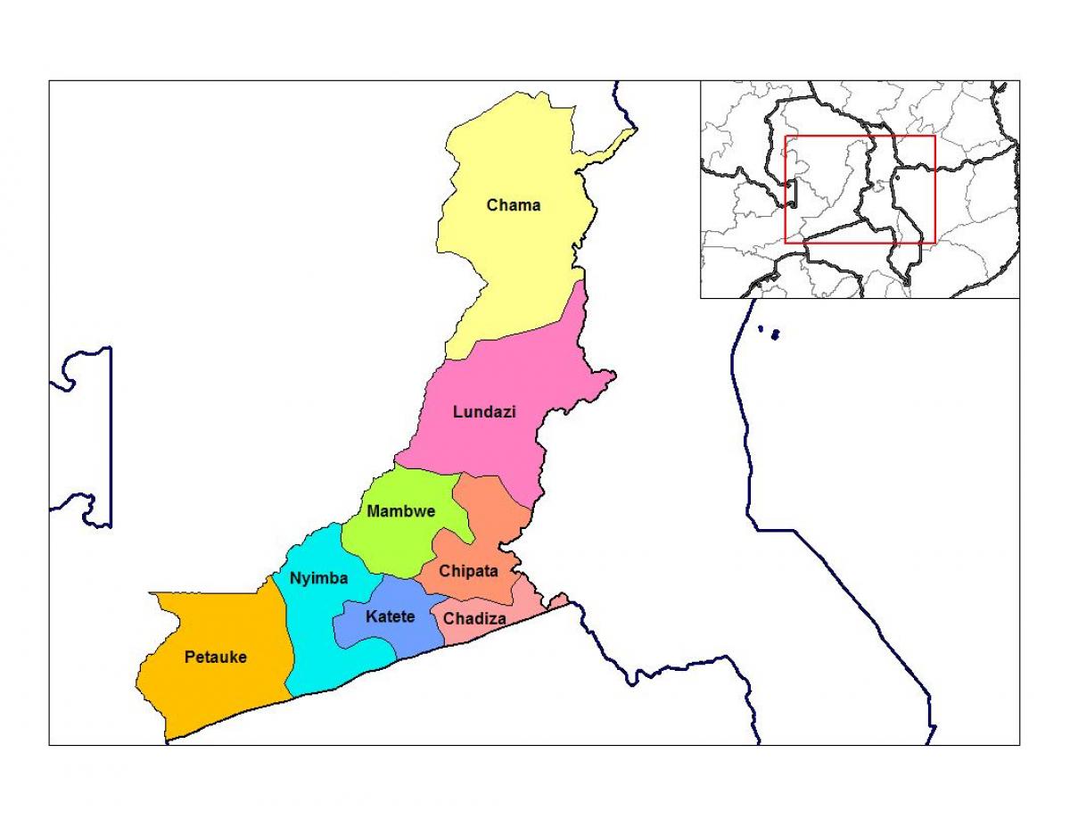 ramani ya mkoa wa mashariki Zambia