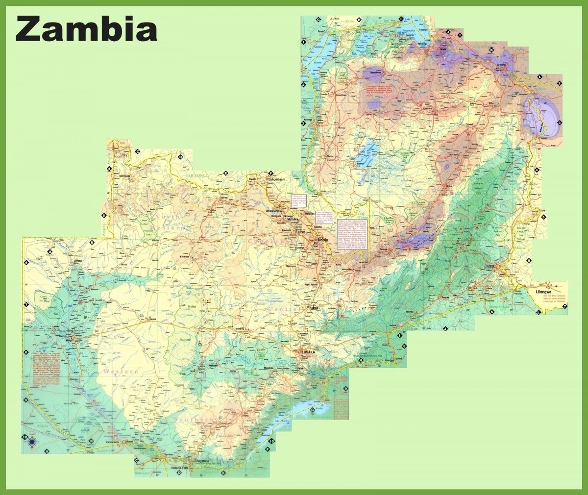 Zambia wiani idadi ya watu ramani