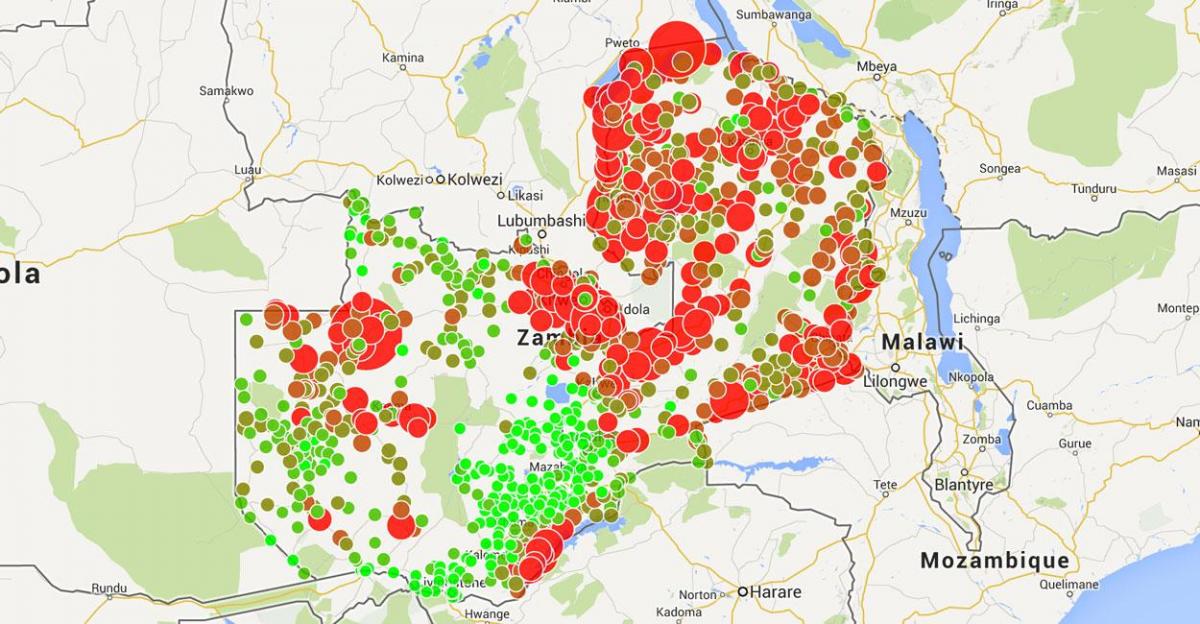 Ramani ya Zambia malaria