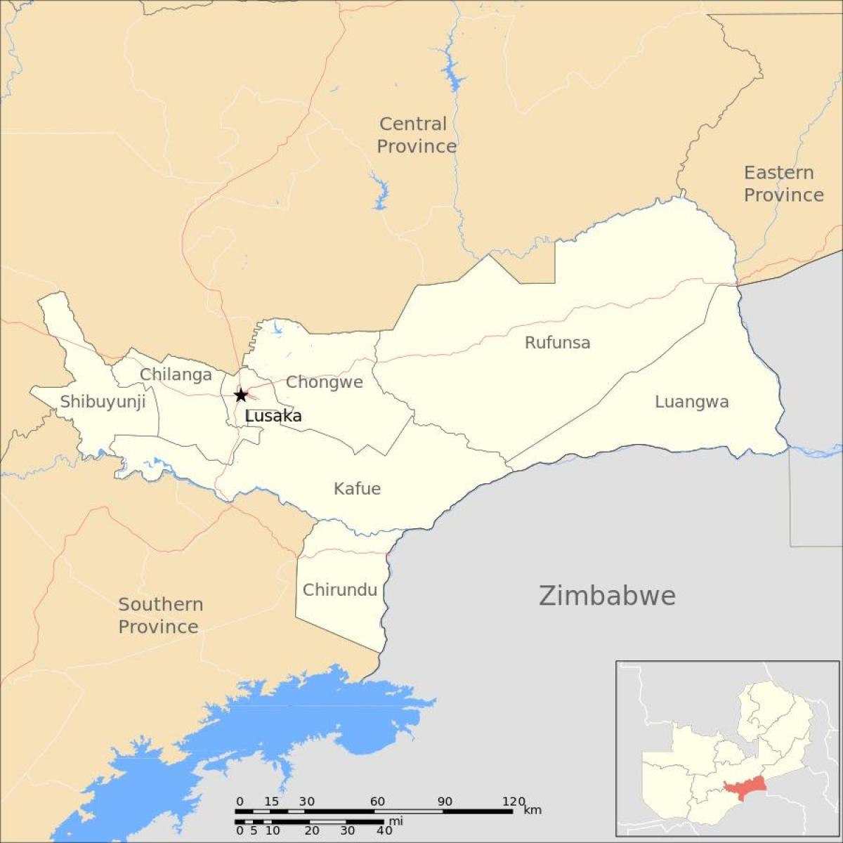 Ramani ya lusaka Zambia