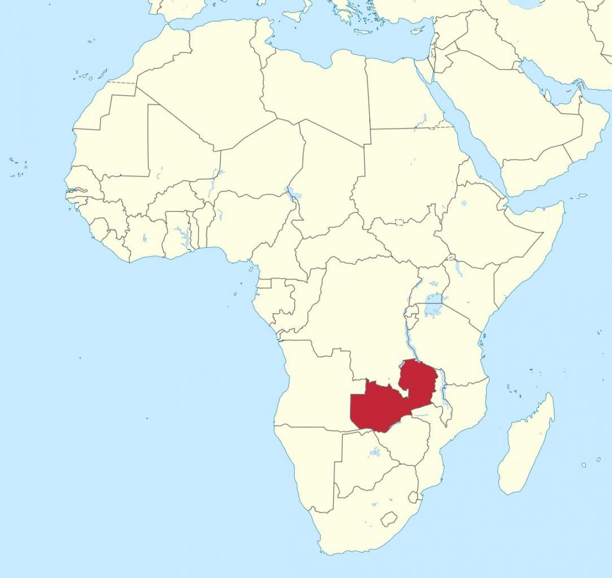 ramani ya afrika kuonyesha Zambia